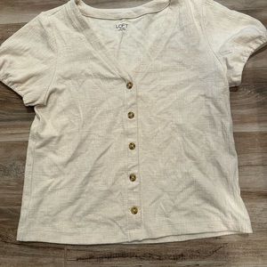 Loft off white shirt with buttons in front.